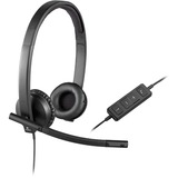 Logitech H570e Auriculares Alámbrico Diadema Oficina/Centro de llamadas USB tipo A Negro, Auriculares con micrófono negro, Alámbrico, Oficina/Centro de llamadas, 31,5 - 20000 Hz, 111 g, Auriculares, Negro