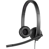 Logitech H570e Auriculares Alámbrico Diadema Oficina/Centro de llamadas USB tipo A Negro, Auriculares con micrófono negro, Alámbrico, Oficina/Centro de llamadas, 31,5 - 20000 Hz, 111 g, Auriculares, Negro