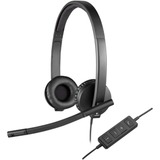 Logitech H570e Auriculares Alámbrico Diadema Oficina/Centro de llamadas USB tipo A Negro, Auriculares con micrófono negro, Alámbrico, Oficina/Centro de llamadas, 31,5 - 20000 Hz, 111 g, Auriculares, Negro