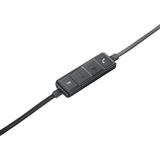 Logitech H650E Auriculares Alámbrico Diadema Oficina/Centro de llamadas USB tipo A Negro, Plata, Auriculares con micrófono negro, Alámbrico, Oficina/Centro de llamadas, 50 - 10000 Hz, 120 g, Auriculares, Negro, Plata