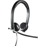 Logitech H650e Auriculares Alámbrico Diadema Oficina/Centro de llamadas USB tipo A Negro, Plata, Auriculares con micrófono negro, Alámbrico, Oficina/Centro de llamadas, 50 - 10000 Hz, 120 g, Auriculares, Negro, Plata