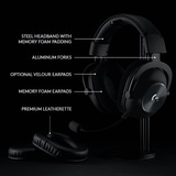 Logitech Pro X Auriculares Diadema Negro, Auriculares para gaming negro, Auriculares, Diadema, Juego, Negro, Binaural, Giratorio