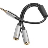 Sharkoon 0.12m, 3.5mm/2x3.5mm cable de audio 0,12 m 3,5mm Negro, Plata 3.5mm/2x3.5mm, 3,5mm, Macho, 2 x 3.5mm, Hembra, 0,12 m, Negro, Plata