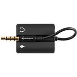 Sharkoon PMP35 cable de audio 0,12 m 3,5mm Negro, Adaptador negro, 3,5mm, Macho, 3,5mm, Hembra, 0,12 m, Negro