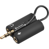 Sharkoon PMP35 cable de audio 0,12 m 3,5mm Negro, Adaptador negro, 3,5mm, Macho, 3,5mm, Hembra, 0,12 m, Negro