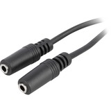 goobay AVK 317-020 0.2m cable de audio 0,2 m 3,5mm 2 x 3.5mm Negro negro, 3,5mm, Macho, 2 x 3.5mm, Hembra, 0,2 m, Negro