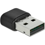 DeLOCK 61000 adaptador y tarjeta de red WLAN 433 Mbit/s, Adaptador Bluetooth Inalámbrico y alámbrico, USB, WLAN, 433 Mbit/s, Negro