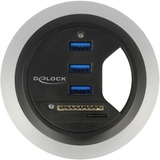 DeLOCK 62869 hub de interfaz USB 3.2 Gen 1 (3.1 Gen 1) Type-A 5000 Mbit/s Negro, Lector de tarjetas USB 3.2 Gen 1 (3.1 Gen 1) Type-A, USB 3.2 Gen 1 (3.1 Gen 1) Type-A, 5000 Mbit/s, Negro, 0,95 m, USB