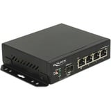 DeLOCK 87704 switch Gigabit Ethernet (10/100/1000) Negro, Interruptor/Conmutador Gigabit Ethernet (10/100/1000), Montaje de pared