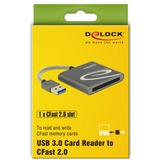 DeLOCK 91525 lector de tarjeta USB 3.2 Gen 1 (3.1 Gen 1) Gris, Lector de tarjetas antracita, XQD, Gris, 480 Mbit/s, Aluminio, • Mac OS 10.9 or above • Windows 7 32-bit • Windows 7 64-bit • Windows 8.1 32-bit •..., USB 3.2 Gen 1 (3.1 Gen 1)