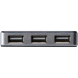 Digitus Concentrador USB 2.0 de 4 puertos, Hub USB negro/Plateado, USB 2.0 Mini-B, USB 2.0, 480 Mbit/s, Negro, Plata, 0,66 m, China