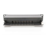 Digitus Panel de conexión CAT 6, clase E, apantallado, Patch Panel negro, clase E, apantallado, RJ-45, Negro, Montaje en bastidor, 1U, UL, 180 mm
