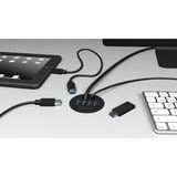 ICY BOX IB-HUB1403 USB 3.2 Gen 1 (3.1 Gen 1) Type-A 5000 Mbit/s Negro, Hub USB negro, USB 3.2 Gen 1 (3.1 Gen 1) Type-A, USB 3.2 Gen 1 (3.1 Gen 1) Type-A, 5000 Mbit/s, Negro, Plástico, Poder