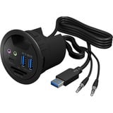 ICY BOX IB-HUB1404A toma de corriente Negro, Hub USB negro, Negro, Plástico, 68 mm, 69 mm, 70 mm, 156 g