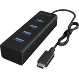 ICY BOX IB-HUB1409-C3 USB 3.2 Gen 1 (3.1 Gen 1) Type-C 5000 Mbit/s Negro, Hub USB negro, USB 3.2 Gen 1 (3.1 Gen 1) Type-C, USB 3.2 Gen 1 (3.1 Gen 1) Type-A, 5000 Mbit/s, Negro, Aluminio, 0,4 m