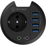 ICY BOX IB-HUB1430 USB 3.2 Gen 1 (3.1 Gen 1) Type-A 5000 Mbit/s Negro, Hub USB USB 3.2 Gen 1 (3.1 Gen 1) Type-A, 3,5mm, USB 3.2 Gen 1 (3.1 Gen 1) Type-A, 5000 Mbit/s, Negro, Plástico, 1,4 m