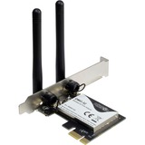 Inter-Tech DMG-32 Interno WLAN 650 Mbit/s, Adaptador Wi-Fi Interno, Inalámbrico, PCI Express, WLAN, 650 Mbit/s, Negro, Plata