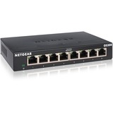 Netgear GS308-300PES switch No administrado L2 Gigabit Ethernet (10/100/1000) Negro, Interruptor/Conmutador negro, No administrado, L2, Gigabit Ethernet (10/100/1000), Montaje de pared