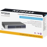 Netgear XS505M No administrado 10G Ethernet (100/1000/10000) Gris, Plata, Interruptor/Conmutador No administrado, 10G Ethernet (100/1000/10000), Bidireccional completo (Full duplex), Montaje en rack