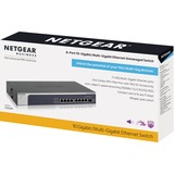 Netgear XS508M No administrado 10G Ethernet (100/1000/10000) Gris, Plata, Interruptor/Conmutador No administrado, 10G Ethernet (100/1000/10000), Montaje en rack