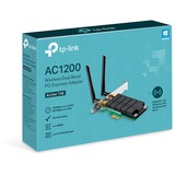 TP-Link Archer T4E Interno WLAN 867 Mbit/s, Adaptador Wi-Fi Interno, Inalámbrico, PCI Express, WLAN, 867 Mbit/s, Negro, Verde