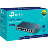 TP-Link TL-SG108 No administrado Gigabit Ethernet (10/100/1000) Negro, Interruptor/Conmutador gris, No administrado, Gigabit Ethernet (10/100/1000), Bidireccional completo (Full duplex)