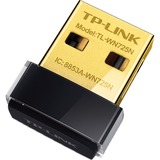 TP-Link TL-WN725N adaptador y tarjeta de red WLAN 150 Mbit/s, Adaptador Wi-Fi negro, Inalámbrico, USB, WLAN, Wi-Fi 4 (802.11n), 150 Mbit/s, Negro, Minorista