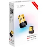 TP-Link TL-WN725N adaptador y tarjeta de red WLAN 150 Mbit/s, Adaptador Wi-Fi negro, Inalámbrico, USB, WLAN, Wi-Fi 4 (802.11n), 150 Mbit/s, Negro, Minorista