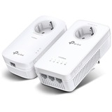 TP-Link TL-WPA8631P KIT adaptador de red PowerLine 300 Mbit/s Ethernet Wifi Blanco 2 pieza(s), Powerline + Wi-Fi blanco, 300 Mbit/s, IEEE 802.11a, IEEE 802.11ac, IEEE 802.11b, IEEE 802.11g, IEEE 802.11n, Tipo E / F, Gigabit Ethernet, 10,100,1000 Mbit/s, Wi-Fi 5 (802.11ac)