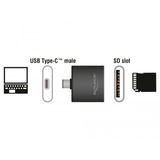 DeLOCK 91498 lector de tarjeta USB 3.2 Gen 1 (3.1 Gen 1) Type-C Negro, Lector de tarjetas MMC, MMC Mobile, MMC+, MMCmicro, MicroSD (TransFlash), MicroSDHC, MicroSDXC, MiniSD, MiniSDHC,..., Negro, 5000 Mbit/s, Aluminio, 2000 GB, USB 3.2 Gen 1 (3.1 Gen 1) Type-C