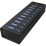 ICY BOX IB-AC6110 USB 3.2 Gen 1 (3.1 Gen 1) Type-B 5000 Mbit/s Negro, Hub USB negro, USB 3.2 Gen 1 (3.1 Gen 1) Type-B, USB 3.2 Gen 1 (3.1 Gen 1) Type-A, 5000 Mbit/s, Negro, Aluminio, China