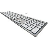 CHERRY KC 6000 SLIM FOR MAC teclado Oficina USB QWERTY Inglés de EE. UU. Plata plateado/blanco, Completo (100%), Alámbrico, USB, QWERTY, Plata