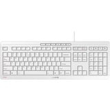 CHERRY STREAM teclado Oficina USB QWERTY Inglés de EE. UU. Blanco blanco/Gris, Completo (100%), Alámbrico, USB, Interruptor mecánico, QWERTY, Blanco