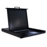 Inter-Tech KVM-1708 consola de rack 43,2 cm (17") 1280 x 1024 Pixeles Acero Negro, Switch KVM 43,2 cm (17"), 1280 x 1024 Pixeles, 300 cd / m², 1000:1, USB, PS/2, USB, PS/2