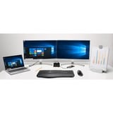 Kensington Pro Fit Ergo teclado Universal RF inalámbrica + USB QWERTZ Alemán Negro negro, Completo (100%), Inalámbrico y alámbrico, RF inalámbrica + USB, QWERTZ, Negro