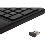 Kensington Pro Fit Ergo teclado Universal RF inalámbrica + USB QWERTZ Alemán Negro negro, Completo (100%), Inalámbrico y alámbrico, RF inalámbrica + USB, QWERTZ, Negro