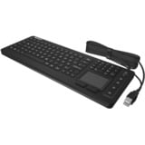 KeySonic KSK-6231 INEL (DE) teclado Industrial USB QWERTZ Alemán Negro negro, Completo (100%), Alámbrico, USB, Interruptor de membrana, QWERTZ, Negro