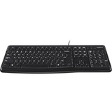 Logitech Keyboard K120 for Business teclado USB QWERTY Inglés Negro negro, Full-size (100%), Alámbrico, USB, QWERTY, Negro