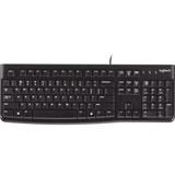 Logitech Keyboard K120 for Business teclado USB QWERTY Inglés Negro negro, Full-size (100%), Alámbrico, USB, QWERTY, Negro