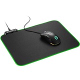 Sharkoon 1337 RGB V2 Gaming Mat Alfombrilla de ratón para juegos Negro, Almohadilla de ratón para juegos negro, Negro, Monocromo, USB con suministro de corriente, Base antiderrapante, Alfombrilla de ratón para juegos