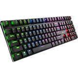 Sharkoon PureWriter RGB teclado USB AZERTY Francés Negro, Teclado para gaming negro, USB, Interruptor mecánico, AZERTY, LED RGB, Negro