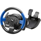 Thrustmaster T150 Force Feedback Negro, Azul USB Volante + Pedales PC, PlayStation 4, Playstation 3 negro/Azul, Volante + Pedales, PC, PlayStation 4, Playstation 3, Cruceta, Alámbrico, USB, Negro, Azul