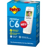 AVM FRITZ!Fon C6, Unidad móvil blanco, FRITZ!Fon C6, Teléfono DECT, Altavoz, 300 entradas, Identificador de llamadas, Blanco