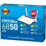 FRITZ! FRITZ!Box 6850 LTE, Router WIRELESS LTE Box 6850 LTE, Wi-Fi 5 (802.11ac), Doble banda (2,4 GHz / 5 GHz), Ethernet, 3G, Blanco, Router de sobremesa