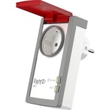 FRITZ! FRITZ!DECT 210, Adaptador de enchufe blanco/Rojo, DECT 210, Interior / exterior, Blanco, IP44, Corriente, Tensión, kW, Digital, Inalámbrico