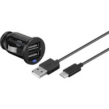 goobay 58820 cargador de dispositivo móvil Negro Interior negro, Interior, Encendedor de cigarrillos, 5 V, 1 m, Negro