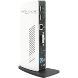 DeLOCK 87568 base para portátil y replicador de puertos Alámbrico Negro, Blanco, Adaptador blanco/Negro, Alámbrico, USB tipo A, USB Tipo B, 10,100,1000 Mbit/s, Negro, Blanco, USB, 1.6 GHz, 30GB HDD