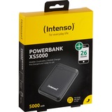 Intenso 7313520 batería externa Polímero de litio 5000 mAh Negro, Banco de potencia negro, 5000 mAh, Polímero de litio, Negro