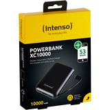 Intenso 7314530 batería externa Polímero de litio 10000 mAh Negro, Banco de potencia negro, 10000 mAh, Polímero de litio, Negro