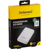 Intenso XS10000 Polímero de litio 10000 mAh Blanco, Banco de potencia blanco, 10000 mAh, Polímero de litio, Blanco